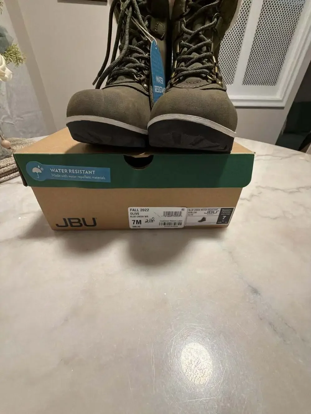 JBU by Jambu Women's Blue Creek Water Resistant Olive Lace-Up Winter Boots